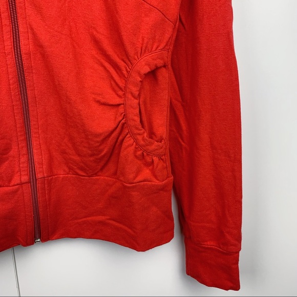 ALO Yoga Zip Hoodie Sweatshirt Blood Orange Red Medium Active Athletic - Picture 3 of 6